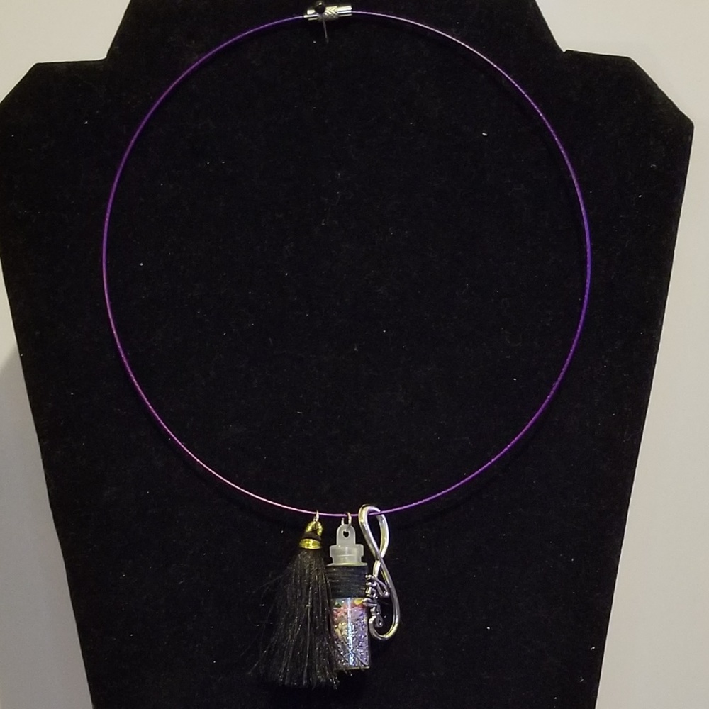 Black Hope And Wish Bottle Necklace